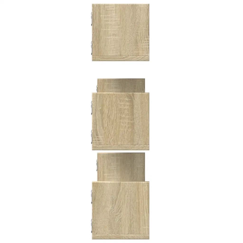 Mensole a Parete 3pz Rovere Sonoma 80x18x18 cm in Truciolato