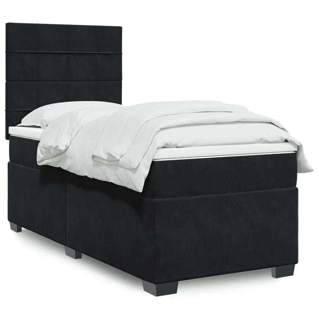 Giroletto a Molle con Materasso Nero 100x200 cm in Velluto 3293136