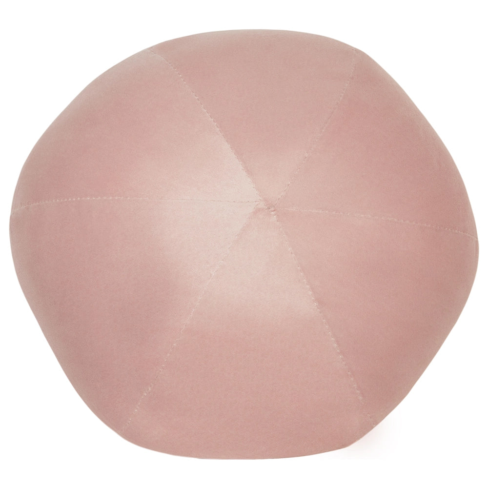 Cuscino decorativo tondo in velluto rosa 30 x 30 cm con nappe federa rimovibile