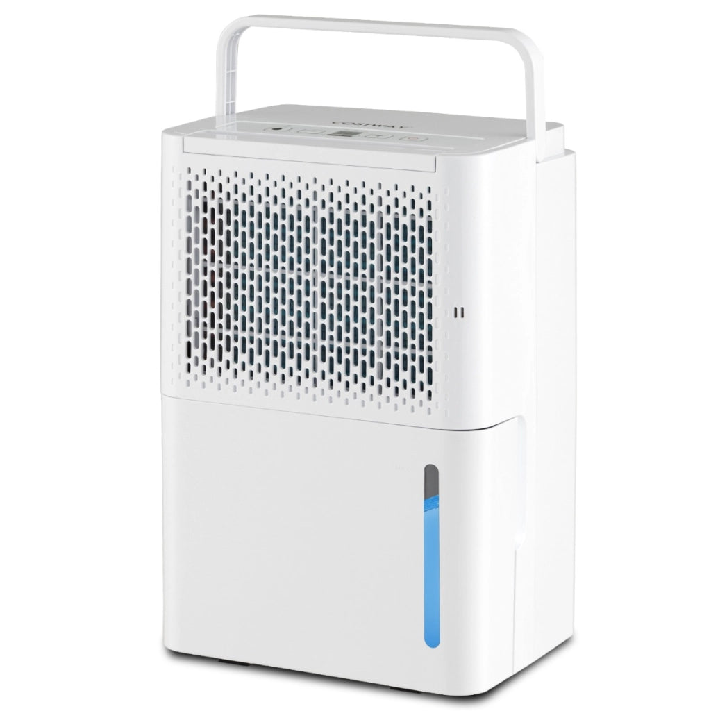 Deumidificatore 12L silenzioso ed efficiente con modalit¨¤ continua/asciugatura/auto, Deumidificatore portatile Bianco