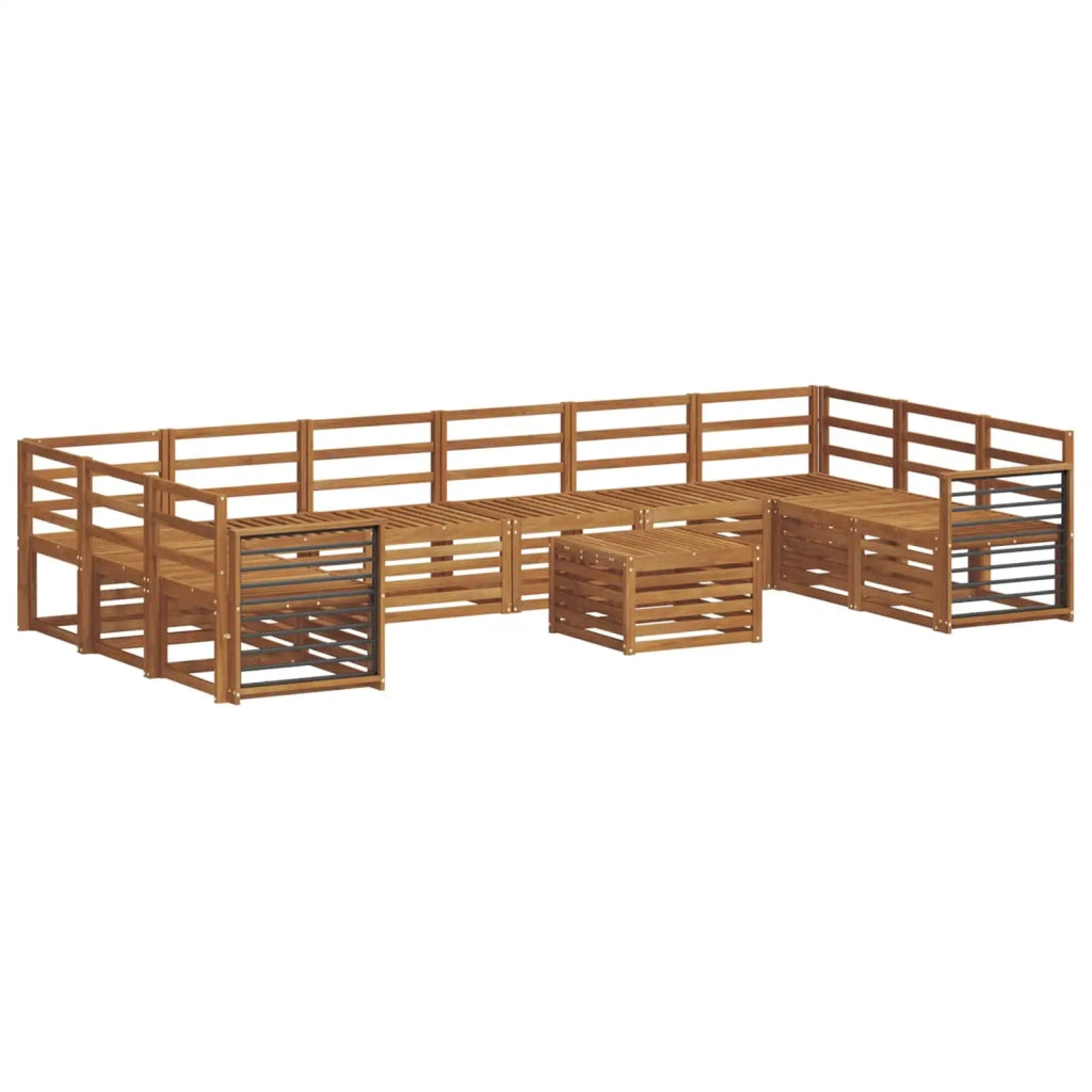 Set divani 11 pcs Naturale Legno di Acacia Massello 3375609