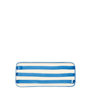 Lido Set 2 Piatti Rettangolari Serie Righe in Ceramica Artigianale Colore Azzurro Design Esclusivo Made in Italy per una Tavola Elegante e Moderna