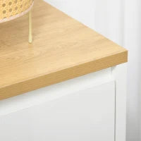 Mobile Multiuso con Armadietto a 2 Livelli in Truciolato e Ripiano regolabile, 80x37x75cm