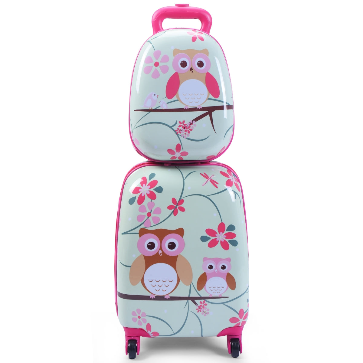Set 2 in 1 Bagaglio viaggio per bambini con ruote + zaino Valigetta bimbo e zaino Trolley bambino Grigio-Bagagli e borse