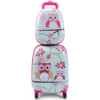 Set 2 in 1 Bagaglio viaggio per bambini con ruote + zaino Valigetta bimbo e zaino Trolley bambino Grigio-Bagagli e borse
