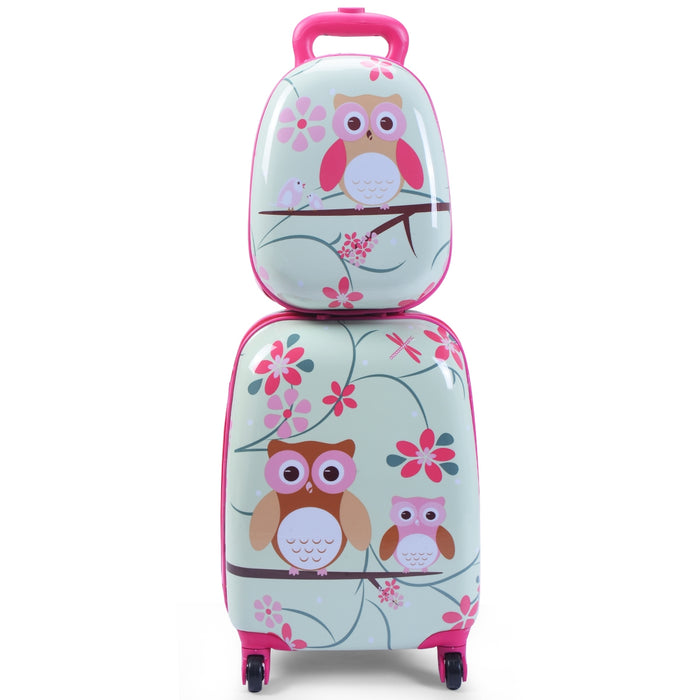 Set 2 in 1 Bagaglio viaggio per bambini con ruote + zaino Valigetta bimbo e zaino Trolley bambino Grigio-Bagagli e borse