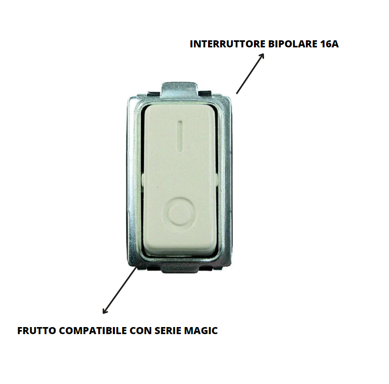 Interruttore bipolare serie civile faeg 16 ampere bianco