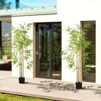 Pianta Artificiale Bambù Albero Artificiale Altezza 180 cm Con Vaso, Decorazione Interna, Molto Realistico