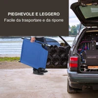 Lettino da Giardino con Schienale Regolabile in 5 Posizioni, in Acciaio e Tessuto Oxford, 188x56x28 cm, Blu