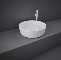 Lavabo tondo da appoggio in ceramica Bianco Matt senza foro rubinetto - Feeling Rak Ceramics