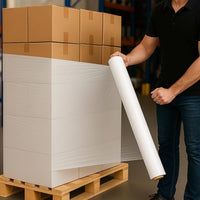 Film estensibile bianco 50 cm 23 micron per imballaggio manuale