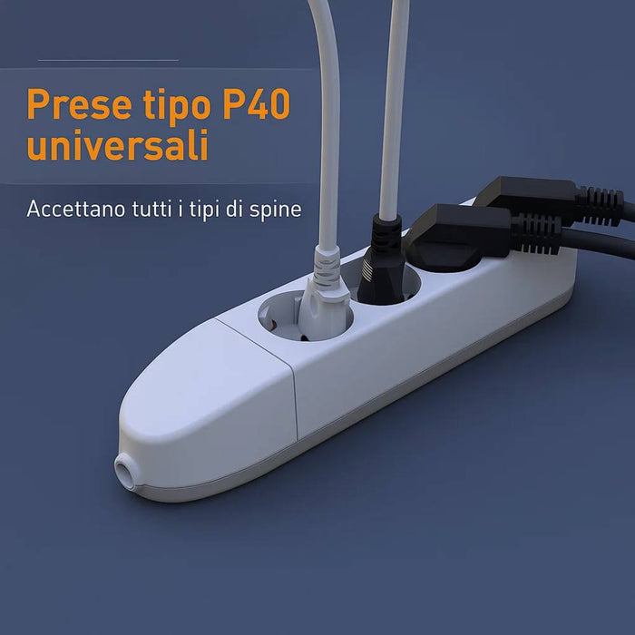 Bticino multipresa poker 3682d bianca 5 prese universali 10 16a