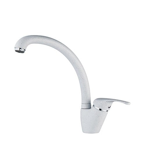 Miscelatore monocomando lavello monoforo canna alta granito bianco LIVORNO