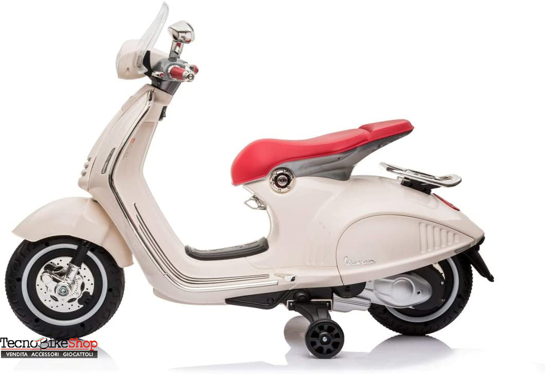 Moto Elettrica per Bambini Piaggio Vespa 946 12V con Parabrezza-Bianco