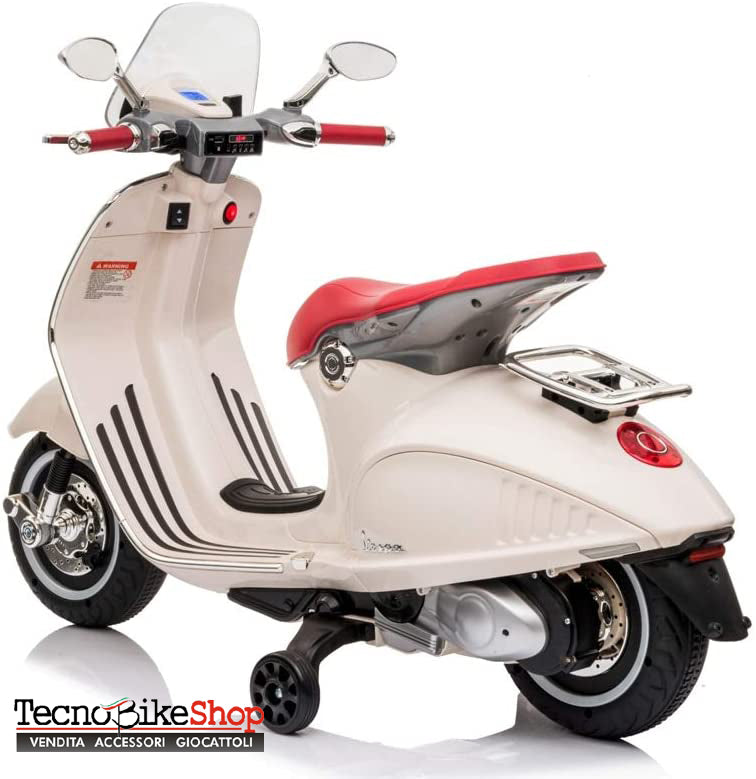 Moto Elettrica per Bambini Piaggio Vespa 946 12V con Parabrezza-Bianco