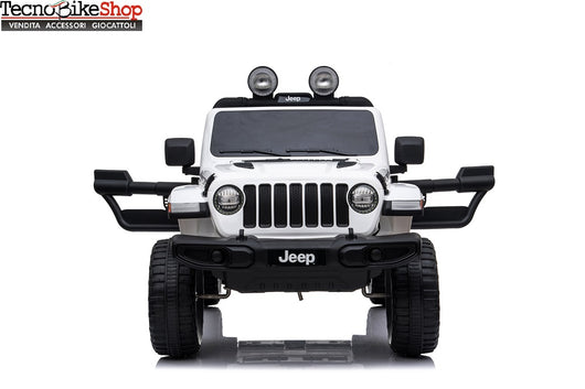 Auto Macchina Elettrica per Bambini JEEP FIAT Wrangler RUBICON 12V 2 Posti  con Mp3 - Sedile in Pelle - Bianco