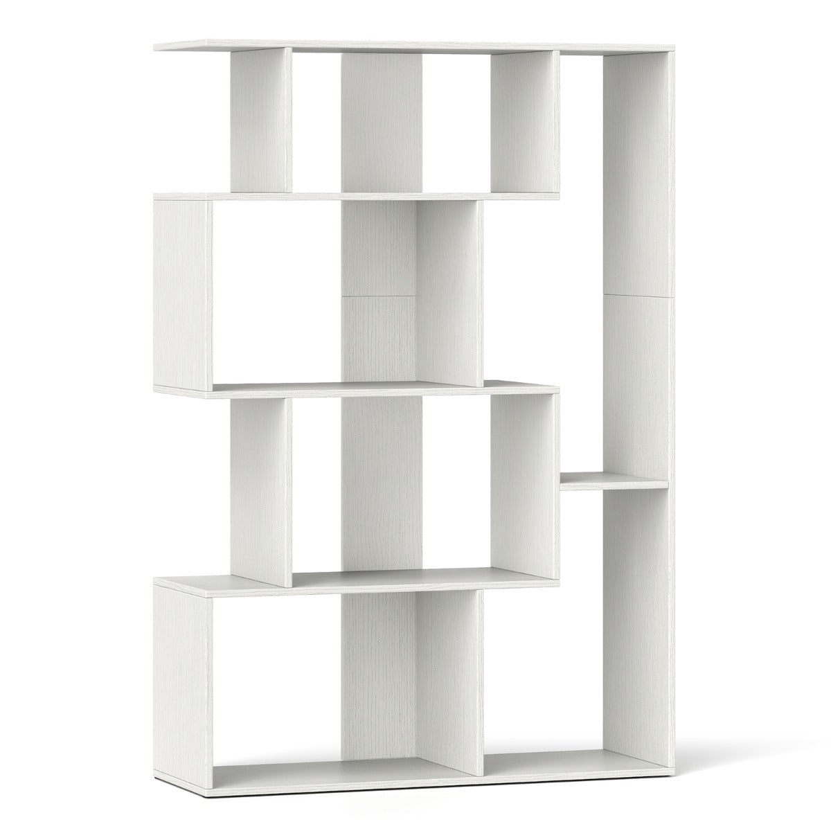 Libreria a 4 ripiani 80 x 30 x 119 cm con maggiore sicurezza e design moderno in legno bianco 20_0010691