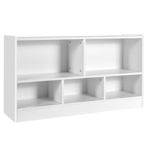 Libreria per bambini 111 x 30 x 615 cm con 5 scomparti a giorno e bordi curvi in ​​MDF bianco 20_0010702