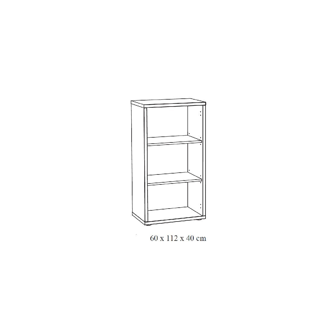 Libreria da Ufficio con 2 ripiani colore grigio effetto legno | Collezione SOON | Meublorama