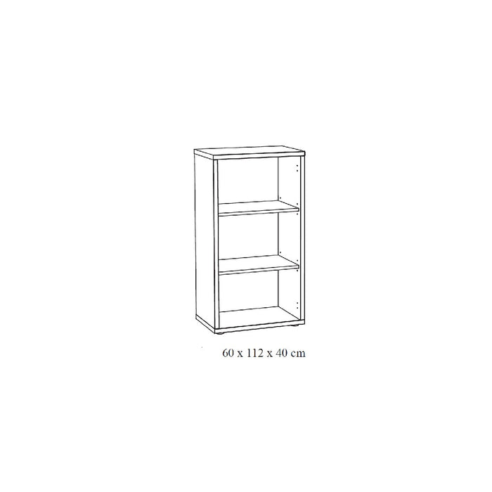 Libreria da Ufficio con 2 ripiani colore grigio effetto legno | Collezione SOON | Meublorama