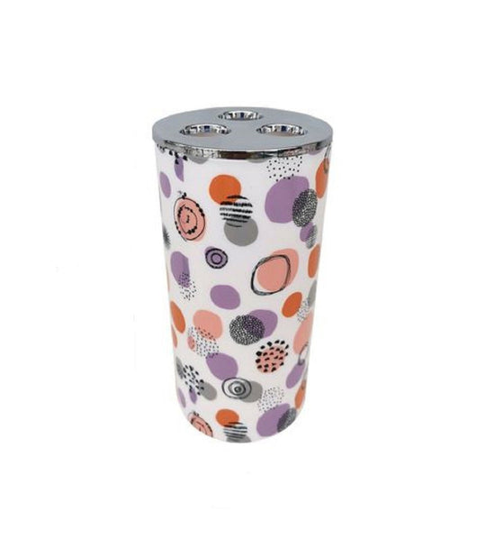Bicchiere Porta Spazzolini 3 Fori Sfere Astratte Accessorio Arredo Bagno 87083         