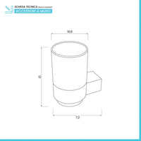 Bicchiere porta spazzolini a muro in alluminio grigio dal design moderno