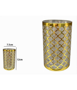 Bicchiere Porta Spazzolini Accessorio Bagno Oro Stile Barocco Arredo Bagni 59104         