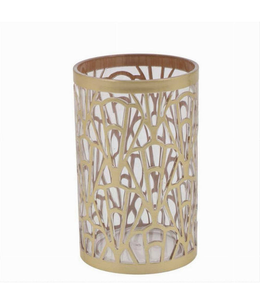 Bicchiere Porta Spazzolini Accessorio Bagno Oro Stile Contemporaneo Arredo 59098         