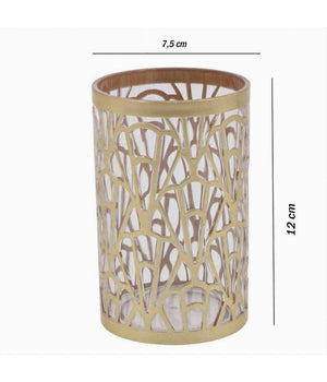 Bicchiere Porta Spazzolini Accessorio Bagno Oro Stile Contemporaneo Arredo 59098         