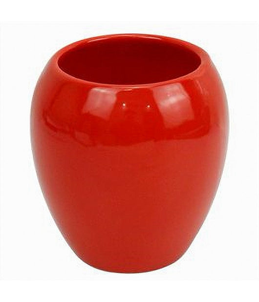 Bicchiere Porta Spazzolini Ceramica Rosso Moderno Accessorio Arredo Bagno 79261         