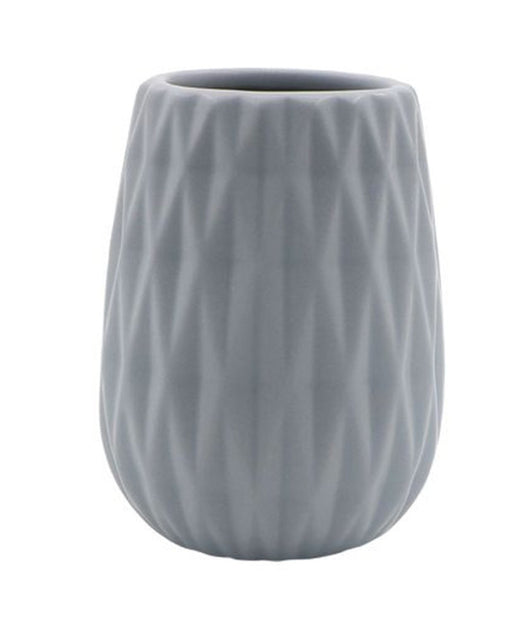 Bicchiere Porta Spazzolini Colore Grigio Lavorato Accessori Arredo Bagno 79951         