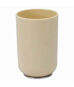 Bicchiere Porta Spazzolini Dentifricio Beige Silver Accessori Arredo Bagno 79882         