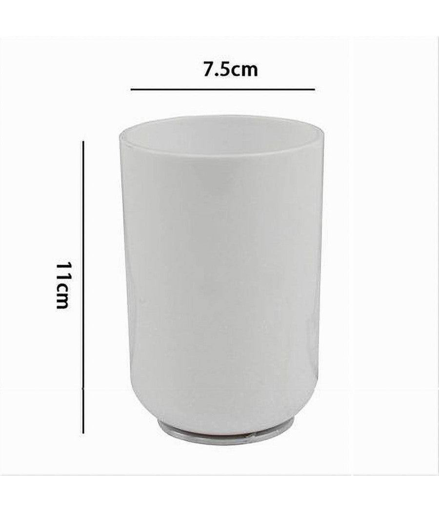 Bicchiere Porta Spazzolini Dentifricio Bianco Accessori Arredo Per Bagno 69463         