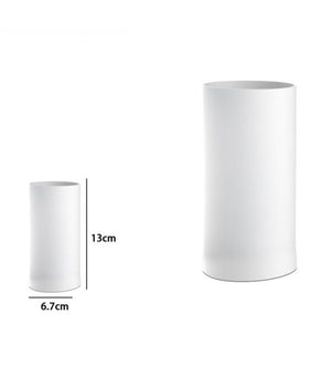 Bicchiere Porta Spazzolini Dentifricio Cilindrico Bianco Bagno Accessori 69896         