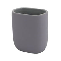 Trade Shop - Bicchiere Porta Spazzolini Dentifricio Piatto Grigio Arredo Bagno Accessorio 87810         