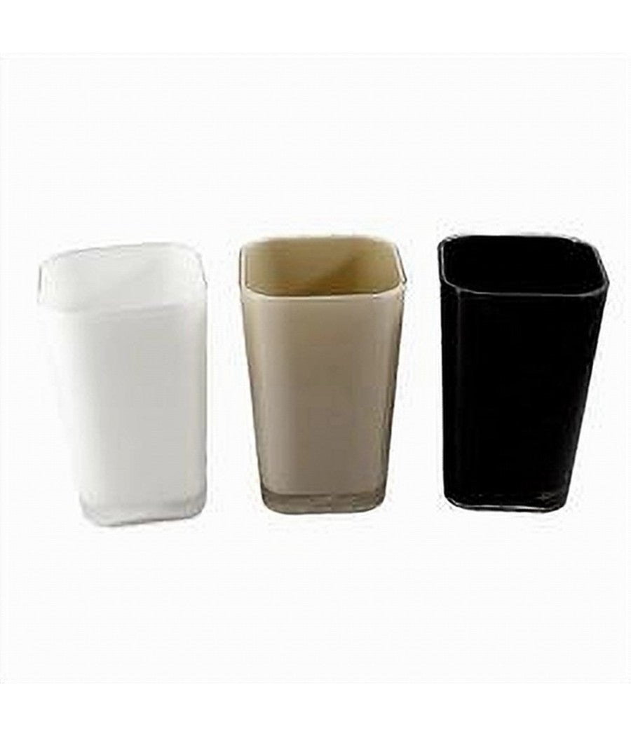 Bicchiere Porta Spazzolini Dentifricio Rettangolare Accessori Arredo Bagno 52402         