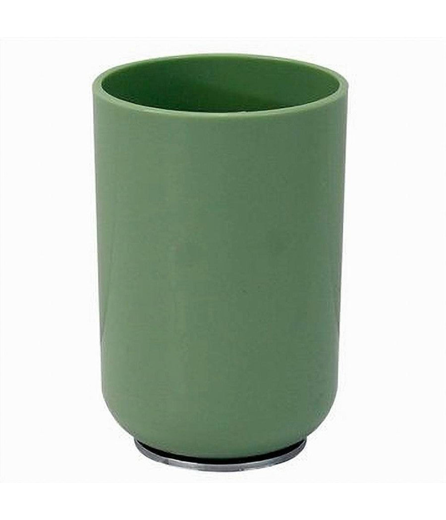 Bicchiere Porta Spazzolini Dentifricio Verde Silver Accessori Arredo Bagno 79876         