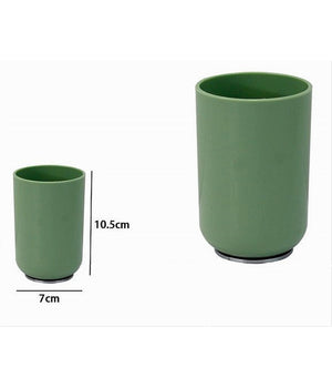 Bicchiere Porta Spazzolini Dentifricio Verde Silver Accessori Arredo Bagno 79876         