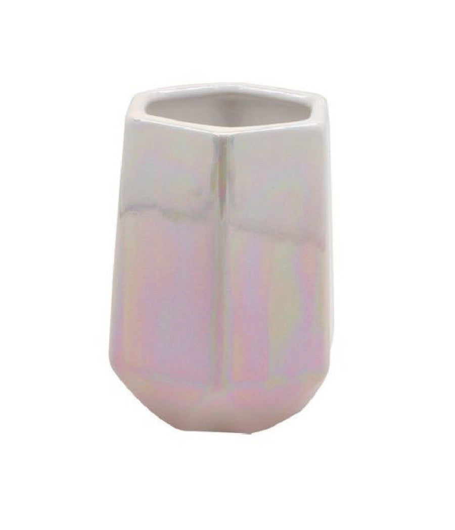 Bicchiere Porta Spazzolini Esagonale Effetto Visivo Accessori Arredo Bagno 79940         