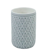 Bicchiere Porta Spazzolini Grigio Con Effetto Rete Accessorio Bagno Arredo 79279         