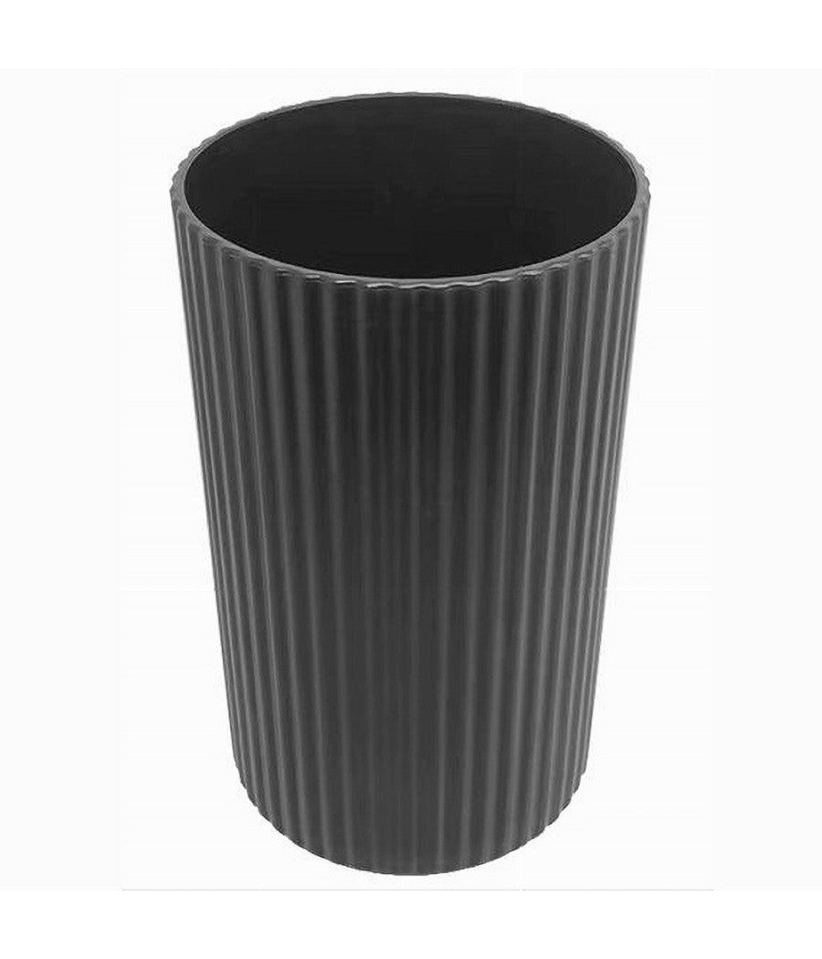 Bicchiere Porta Spazzolini Grigio Scuro Rigato Accessori Per Arredo Bagno 79171         