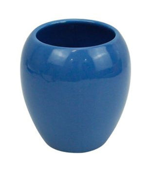 Bicchiere Porta Spazzolini In Ceramica Blu Moderno Accessori Arredo Bagno 79257         