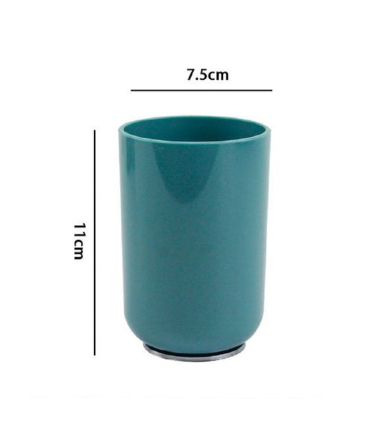 Trade Shop - Bicchiere Porta Spazzolini Verde Petrolio Silver Accessori Arredo Bagno 69475 -