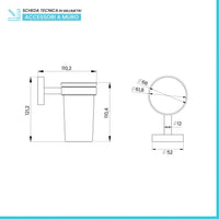 Bicchiere porta spazzolino a muro nero opaco linea Chic Black