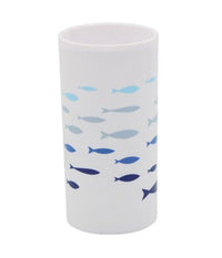 Bicchiere Porta Spazzolino Bianco In Plastica Accessorio Bagno Pesciolini 69881         