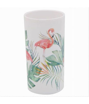 Bicchiere Porta Spazzolino Con Fenicotteri In Plastica Accessorio Bagno 69964         