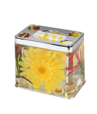 Bicchiere Porta Spazzolino Decorazione A Fiori Gialli Accessorio Arredo Bagno         