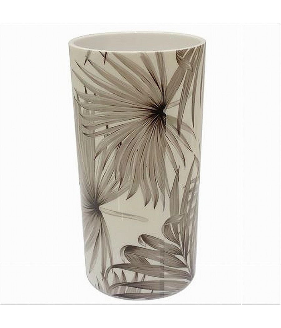 Bicchiere Porta Spazzolino Dentifricio Accessorio Arredo Bagno Tropicale 87068         