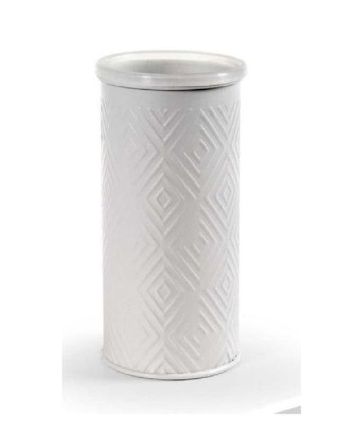 Bicchiere Porta Spazzolino Metallo Rombo Elegante Colori Assortiti 6x13cm 783357         