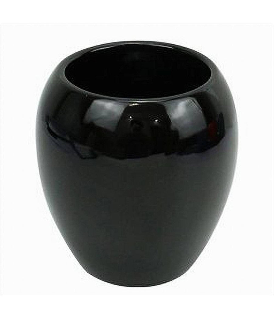 Bicchiere Portaspazzolini Ceramica Nero Moderno Accessorio Arredo Da Bagno 79249         